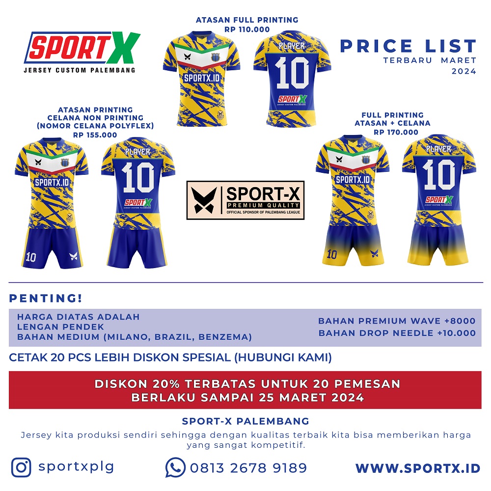 Harga Promo Pembuatan Jersey di Palembang